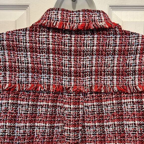 C&A Red Multicoloured Tweed European Jacket Shacket Size‎ EU 36 US M/L - Picture 10 of 16